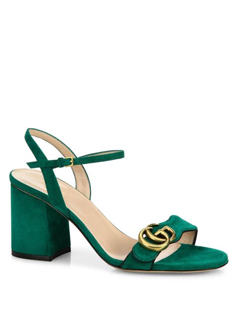 gucci green metallic sandals|Gucci open toe sandals.